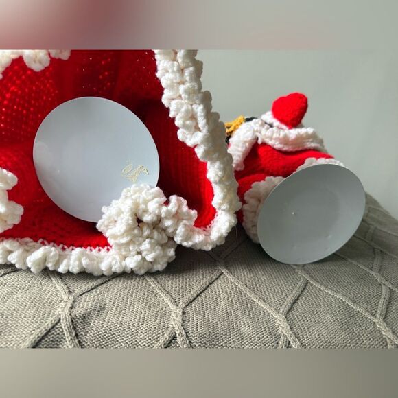 VTG Santa Mrs. Claus Crochet Dolls Festive Christmas Cheery Retro Vintage Red - Picture 8 of 9